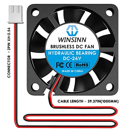 WINSINN 40mm 24V Fan 1M Cable - Hydraulic Bearing 5000 RPM 4010 Cooling Fan for Ender 3, CR-10 3D Printers - XH2.54-2PIN Connector, Brushless 40x10mm (4Pcs) - Image 4