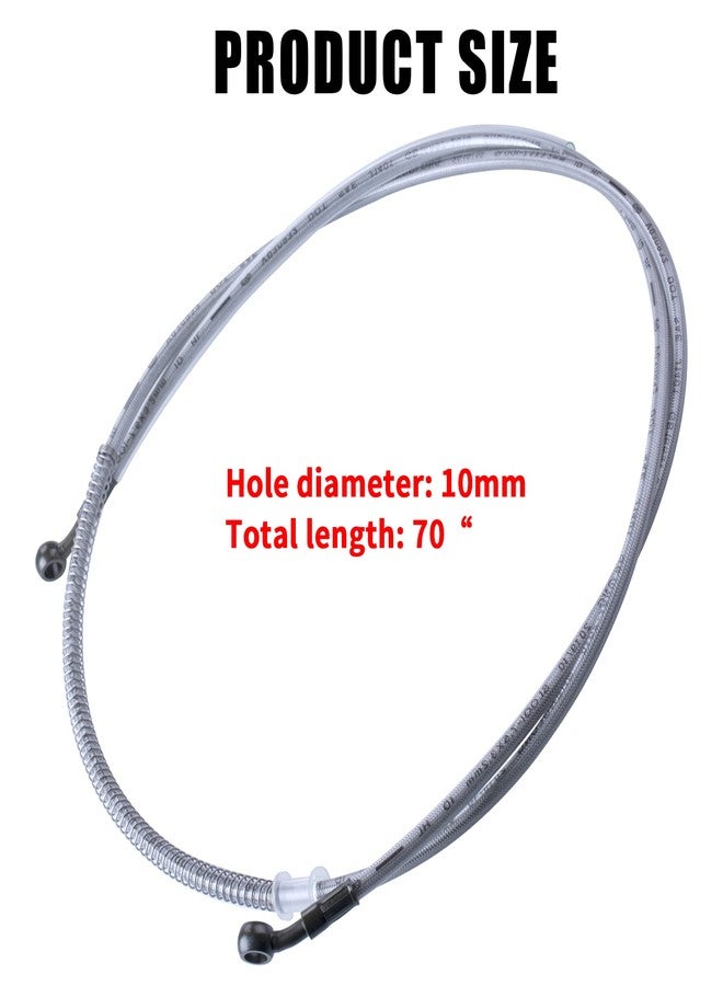 MWMNUN 70" Braided Hydraulic Brake Hose Line Pipeline For Chinese GY6 Scooter ATV Dirt Bike Go Kart 10mm Banjo Ends 178CM - Image 2