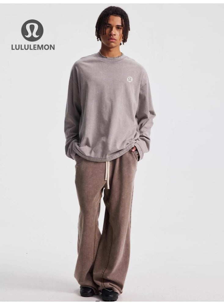Lululemon Washed Long-Sleeve Shirt - Unisex Oversize Fit, Soft Distressed Fabric, Minimalist Logo, Multi-Color Options, Sport & Daily Casual Styling Top - Image 3