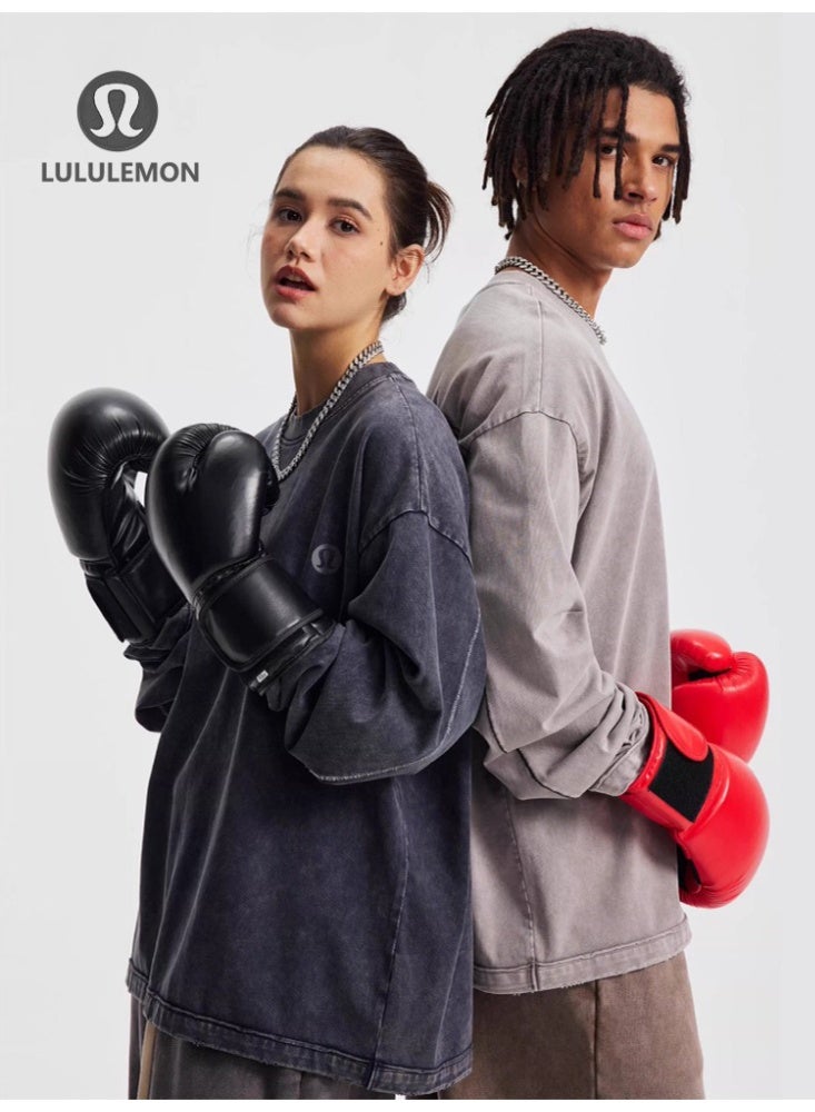 Lululemon Washed Long-Sleeve Shirt - Unisex Oversize Fit, Soft Distressed Fabric, Minimalist Logo, Multi-Color Options, Sport & Daily Casual Styling Top - Image 5