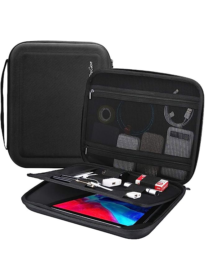 Procases Portfolio Sleeve Case Organizer Carry Bag For Ipad Pro 12.9 6Th 2022/5Th 2021/2020/2018, Macbook 11”/Galaxy Tab S7 Plus 12.4"/Surface Pro X 7-1, Business Travel Briefcase Organizer Bag -Black - Image 1