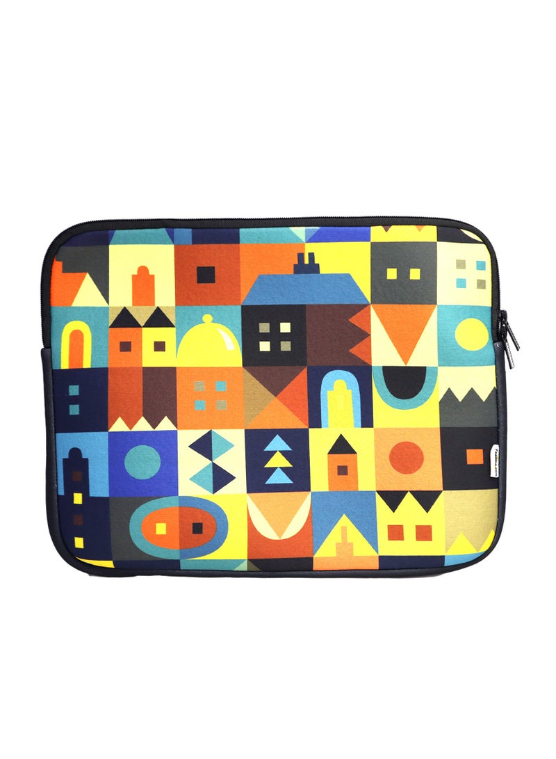 تيديلين جراب كمبيوتر محمول مقاس 14.1 بوصة - تصميم أضواء المدينة مطبوع، غطاء واقٍ سميك من مادة النيوبرين - جراب كمبيوتر محمول خفيف الوزن ومتين وأنيق لأجهزة الكمبيوتر المحمولة وأجهزة ماك بوك والملحقات - Image 1