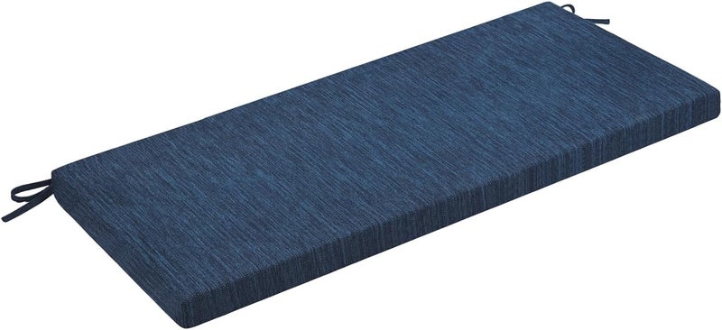BAIBU Classic Solid Color Bench Cushion with Ties, Non-Slip Indoor Outdoor Rectangle Bench Seat Cushion Standard Size Foam Pad with Machine Washable Cover - One Pad Only (Dark Blue, 42x16x1.5in) - Image 1