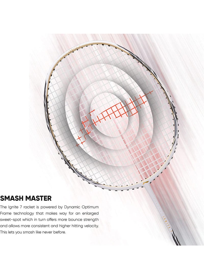 Li-Ning - G-Force Superlite Ignite 7 Speed Carbon Fibre Strung Badminton Racket with Full Racket Cover | For Intermediate Players | 77 grams |Maximum String Tension - 30lbs - Image 1