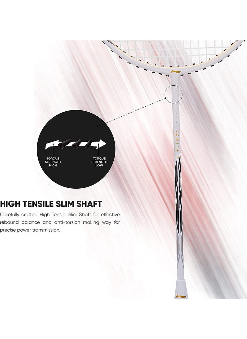 Li-Ning - G-Force Superlite Ignite 7 Speed Carbon Fibre Strung Badminton Racket with Full Racket Cover | For Intermediate Players | 77 grams |Maximum String Tension - 30lbs - Image 1