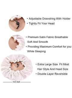 ORiTi Women's Adjustable Reversible Satin Bonnet - Soft Double Sided Sleep Cap, Protects Natural Hair, Assorted Colors  - Image 3