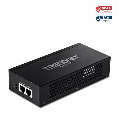 Trendnet محاقن TRENDnet 2.5G PoE+ ، TPE-215GI ، PoE (15.4W) أو PoE+ (30W) ، يحول منفذ غير PoE إلى منفذ PoE+ 2.5G ، متوافق مع 2.5GBASE-T ، مزود طاقة مدمج ، شبكة جهاز PoE حتى 100م ، أسود - Image 5