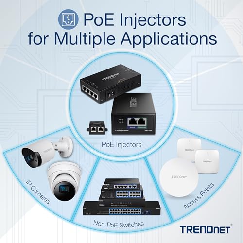 Trendnet محاقن TRENDnet 2.5G PoE+ ، TPE-215GI ، PoE (15.4W) أو PoE+ (30W) ، يحول منفذ غير PoE إلى منفذ PoE+ 2.5G ، متوافق مع 2.5GBASE-T ، مزود طاقة مدمج ، شبكة جهاز PoE حتى 100م ، أسود - Image 3