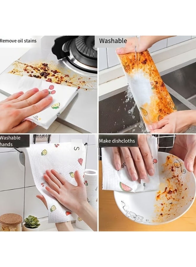 Bamboo Kitchen Towels, Reusable & Absorbent, 3 Rolls (150 Sheets Total), Random Pattern - Image 3