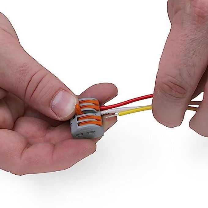 Wago 222-415 | Wago Lever-Nuts | Original Lever-Operated Splicing Connector | For Solid And Stranded Conductors | 5-Conductor With Operating Levers | 28-12 Awg | Gray Housing | [Box Of 40 Pieces] - Image 3