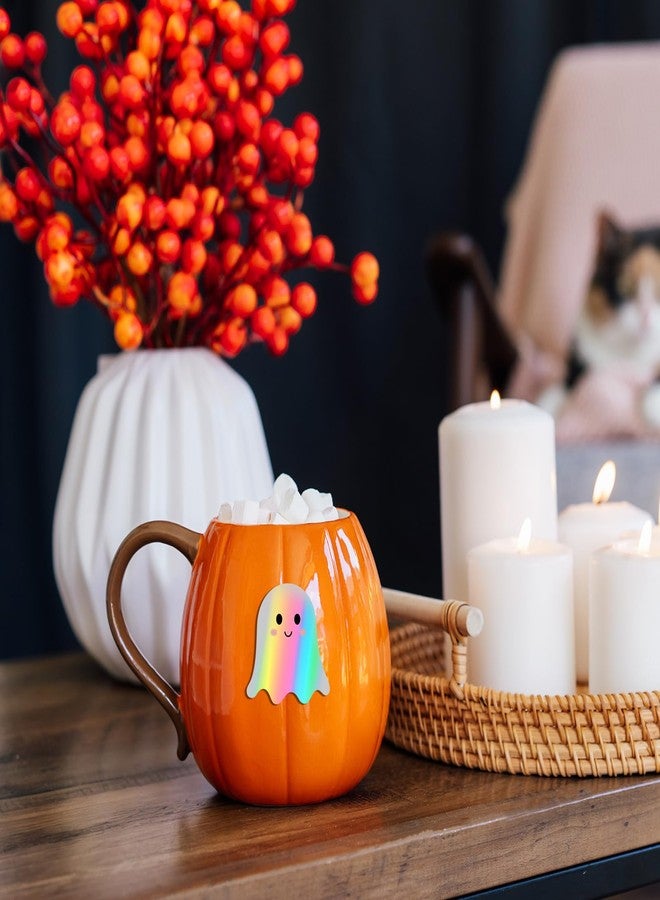 BLSUREFYX 1200 PCS Halloween Ghost Roll Stickers 1.5 x 1.5 Inch Laser Cute Ghost Holographic Stickers Waterproof Self-Adhesive Sticker Decals for Envelope Journal Decorations Halloween Party Favor - Image 3