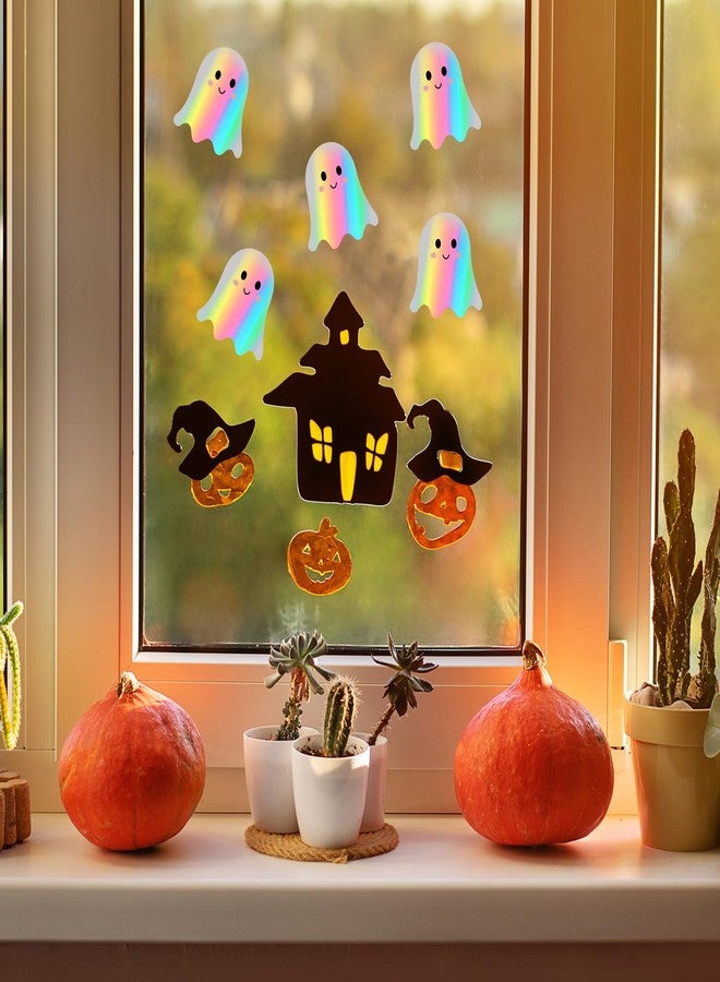 BLSUREFYX 1200 PCS Halloween Ghost Roll Stickers 1.5 x 1.5 Inch Laser Cute Ghost Holographic Stickers Waterproof Self-Adhesive Sticker Decals for Envelope Journal Decorations Halloween Party Favor - Image 4