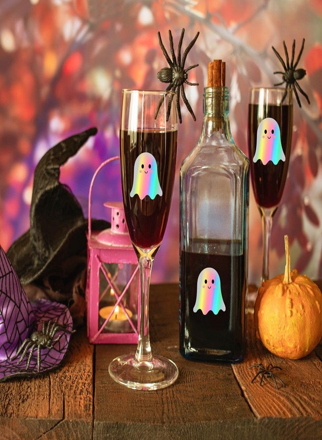 BLSUREFYX 1200 PCS Halloween Ghost Roll Stickers 1.5 x 1.5 Inch Laser Cute Ghost Holographic Stickers Waterproof Self-Adhesive Sticker Decals for Envelope Journal Decorations Halloween Party Favor - Image 2