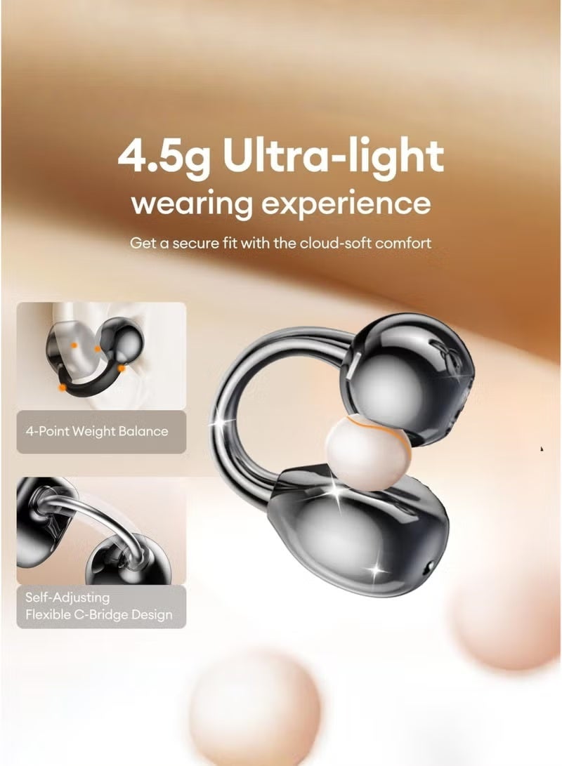 Smartbarry Open-Ear Wireless Ear Clip Earbuds | Bluetooth 5.4 Sports Headphones with Noise Reduction, LED Power Display & 20H Playtime - Image 4