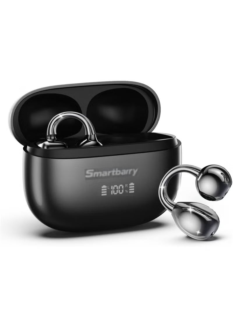 Smartbarry Open-Ear Wireless Ear Clip Earbuds | Bluetooth 5.4 Sports Headphones with Noise Reduction, LED Power Display & 20H Playtime - Image 1