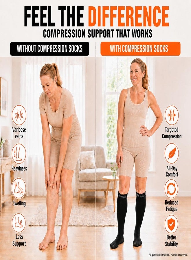 Doc Miller Closed Toe Compression Socks 20-30 mmHg for Women & Men - Image 3