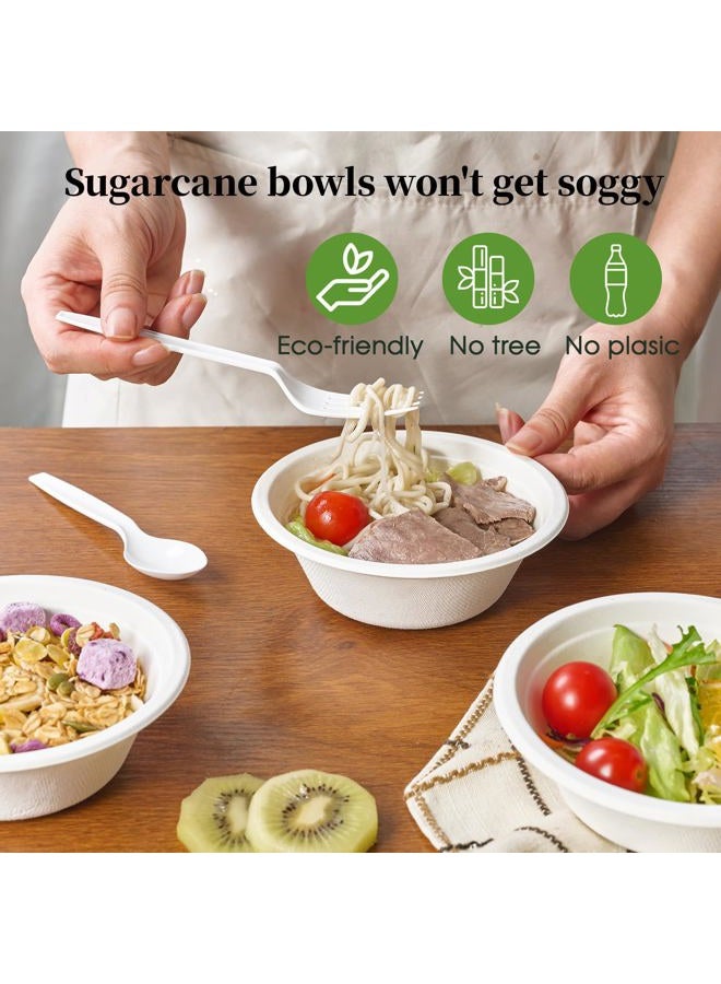 ECOLipak 150 Pack 12 oz Paper Bowls, Disposable Compostable Bowls Heavy-Duty, Biodegradable Soup Bowls Made of Natural Bagasse, Eco-Friendly Sugarcane Bowls for Salad, Dessert, Milk, Cereals - Image 5
