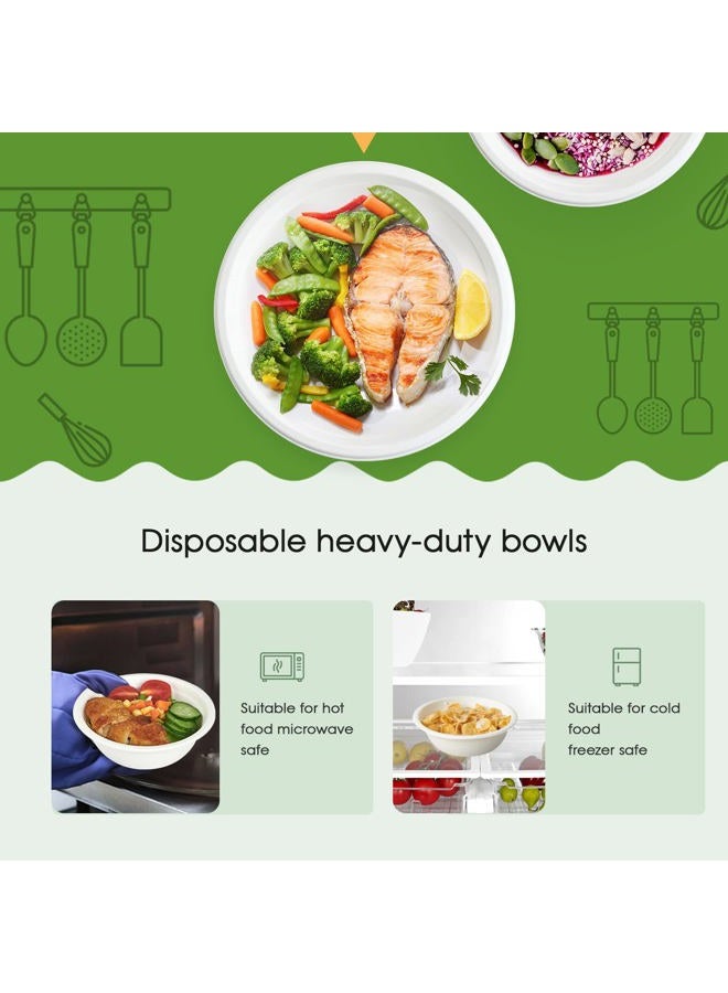 ECOLipak 150 Pack 12 oz Paper Bowls, Disposable Compostable Bowls Heavy-Duty, Biodegradable Soup Bowls Made of Natural Bagasse, Eco-Friendly Sugarcane Bowls for Salad, Dessert, Milk, Cereals - Image 4