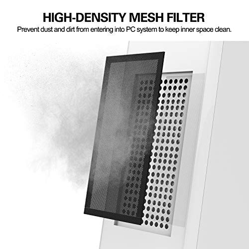 MoKo 120 x 240mm Dust Filter for Computer Cooler Fan, [2 Pack] Magnetic Frame PC Fan Dust Mesh PC Cooler Filter Dustproof PVC Cover Computer Fan Grills - Black - Image 2