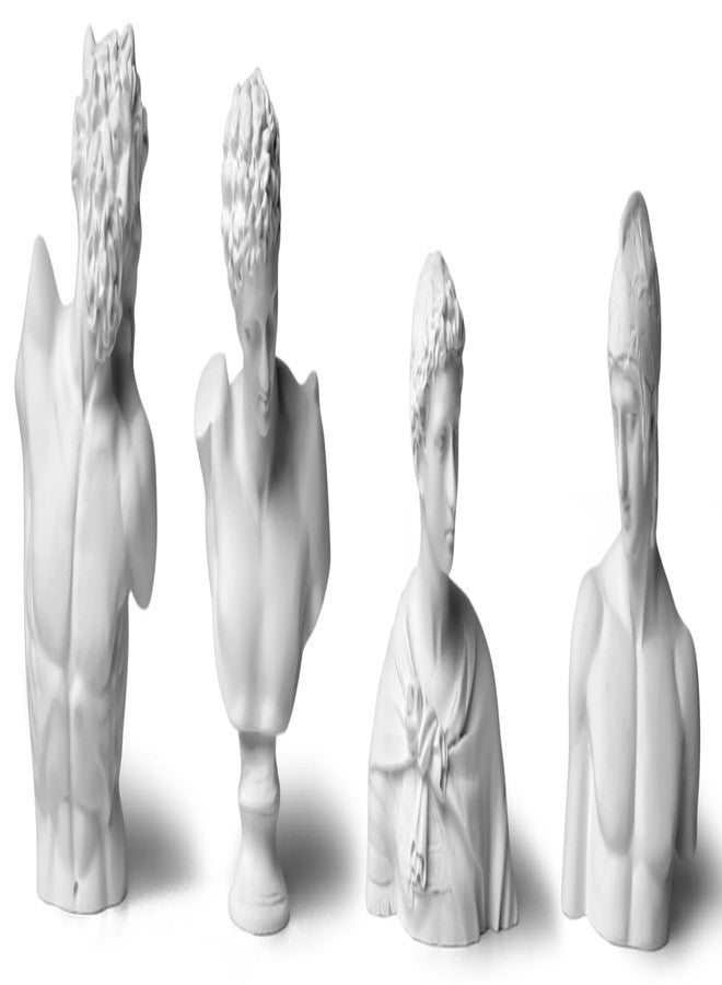 TRANSGOOD 4Pcs/Set Classic Mini 2.7” Greek Bust Resin Sculptures and Statues, Home Décor, Mini Statues Decor for Shelves, Laocoon Hermes Ares St. George, Greek Mythology Decor - Image 1