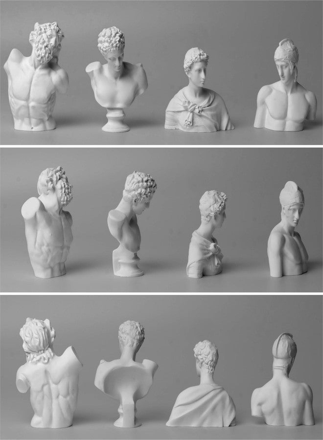 TRANSGOOD 4Pcs/Set Classic Mini 2.7” Greek Bust Resin Sculptures and Statues, Home Décor, Mini Statues Decor for Shelves, Laocoon Hermes Ares St. George, Greek Mythology Decor - Image 4