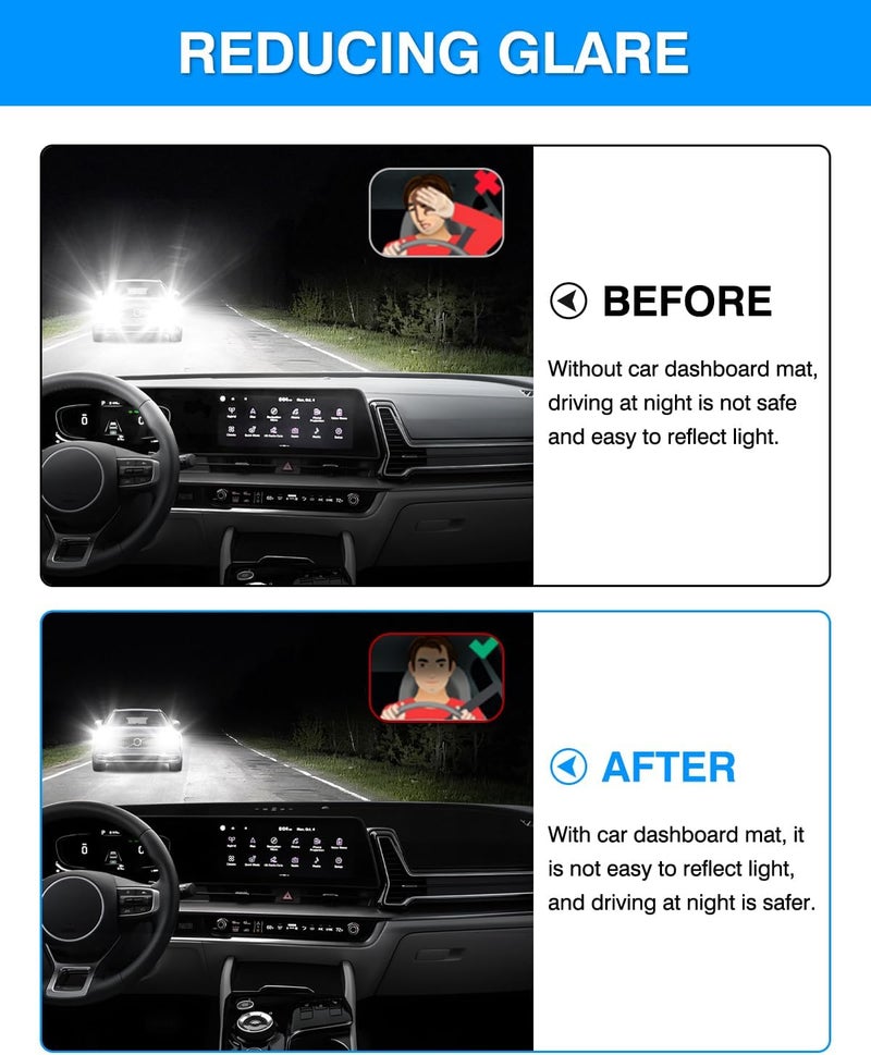 Autorder Dashboard Cover Mat for 2023 2024 2025 Kia Sportage Accessories Dash Cover Flannel Dash Mat Sunshade Glare UV Rays Protector (Without Hud) - Image 4