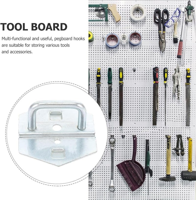 خطافات لوح معدني 6 قطع على شكل U مقاومة للاهتراء لحامل الأدوات لمرآب ورشة العمل تركيب مرن - Image 5