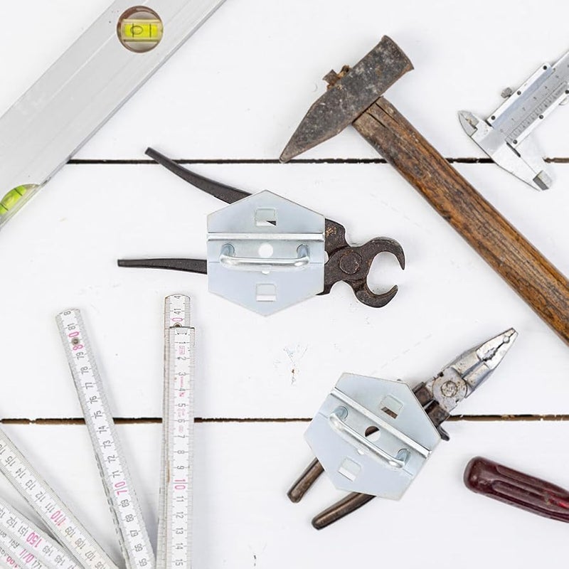 خطافات لوح معدني 6 قطع على شكل U مقاومة للاهتراء لحامل الأدوات لمرآب ورشة العمل تركيب مرن - Image 4