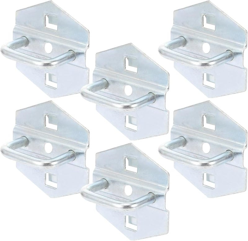 خطافات لوح معدني 6 قطع على شكل U مقاومة للاهتراء لحامل الأدوات لمرآب ورشة العمل تركيب مرن - Image 1