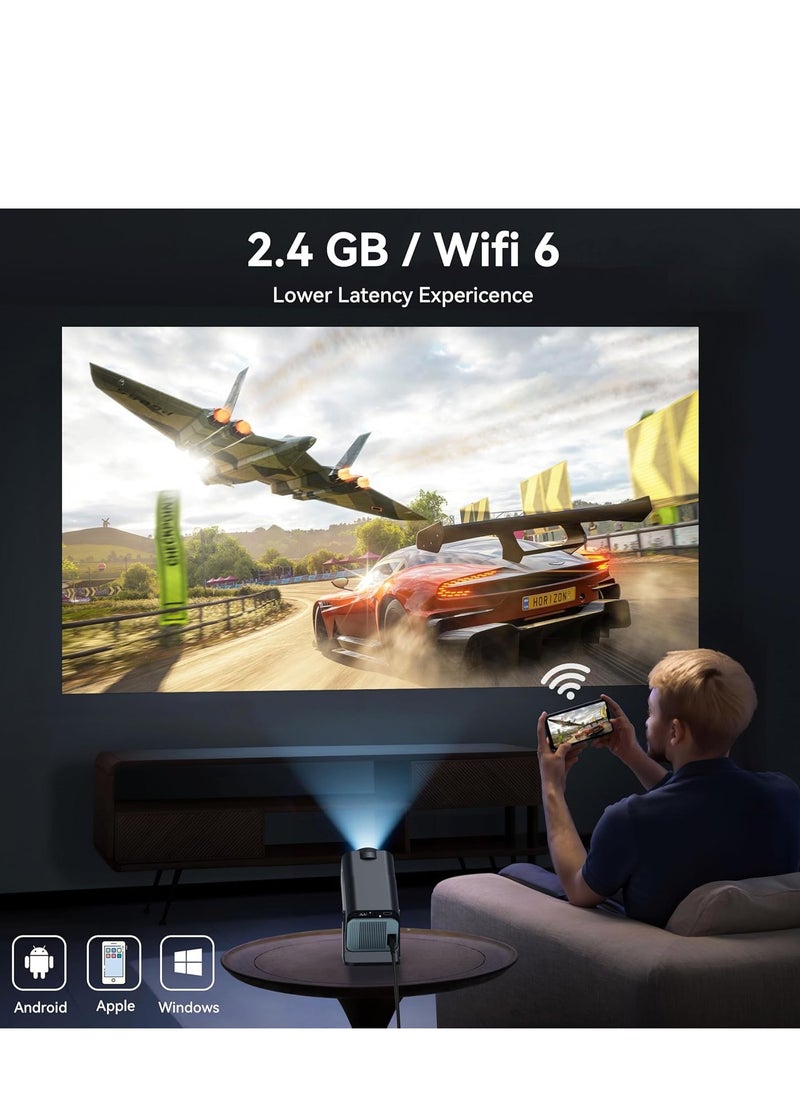 ELTRAZONE Native 1080P Mini Projector: 4K Resolution, Auto Keystone Adjustment, and 180-Degree Rotation  - Image 4