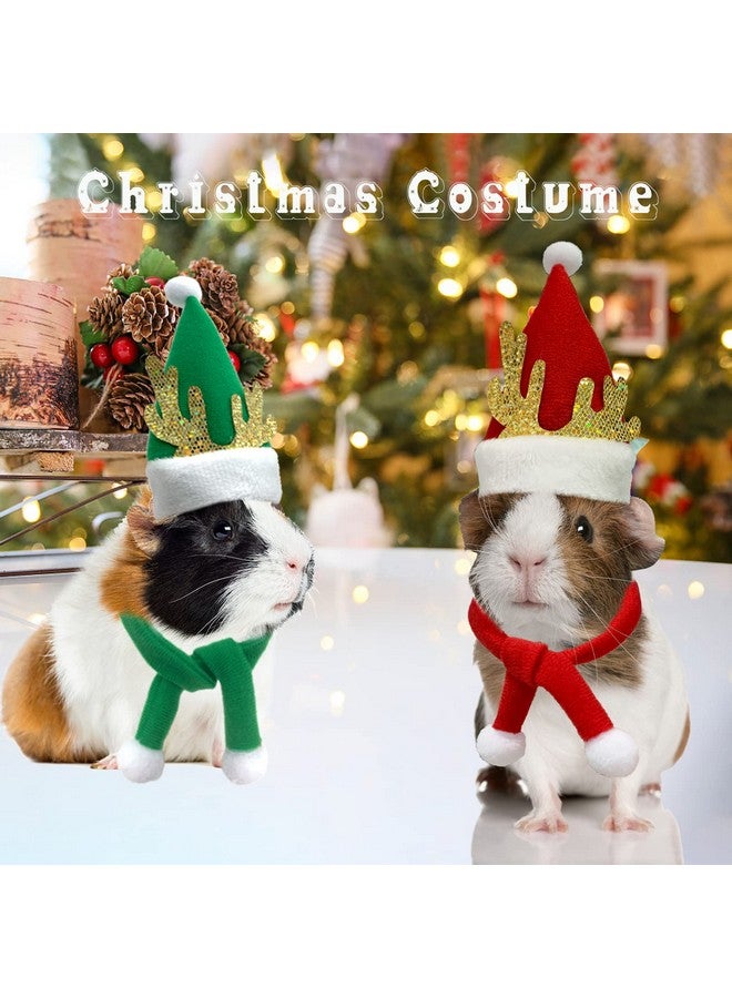 قبعات ووشاح لدجاجة عيد الميلاد للحيوانات الأليفة من ShuRung، 12 قطعة، مع حزام ذقن قابل للتعديل لحيوانات البط والهامستر والشنشيلة، باللون الأخضر والأسود - Image 5