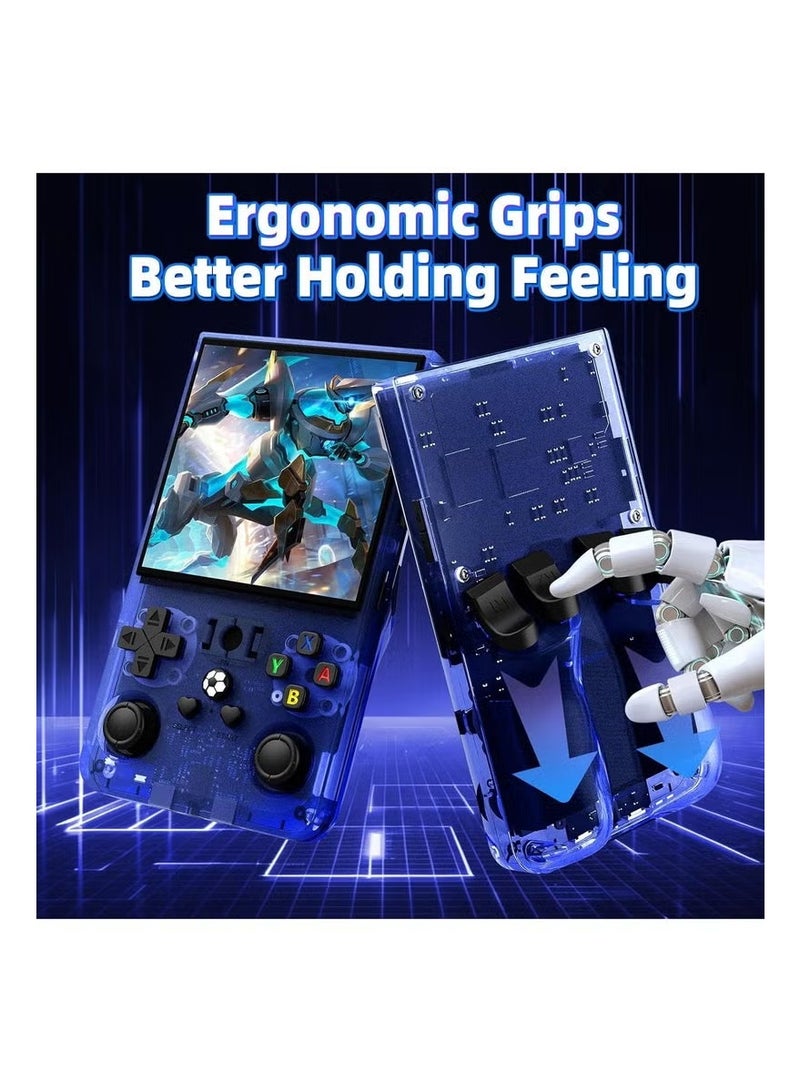 R36MAX Retro Handheld Game Console, 4.0 Inch IPS Screen, 64GB Memory, Portable Arcade Video Gaming Console Gift for Adults, Blue - Image 5