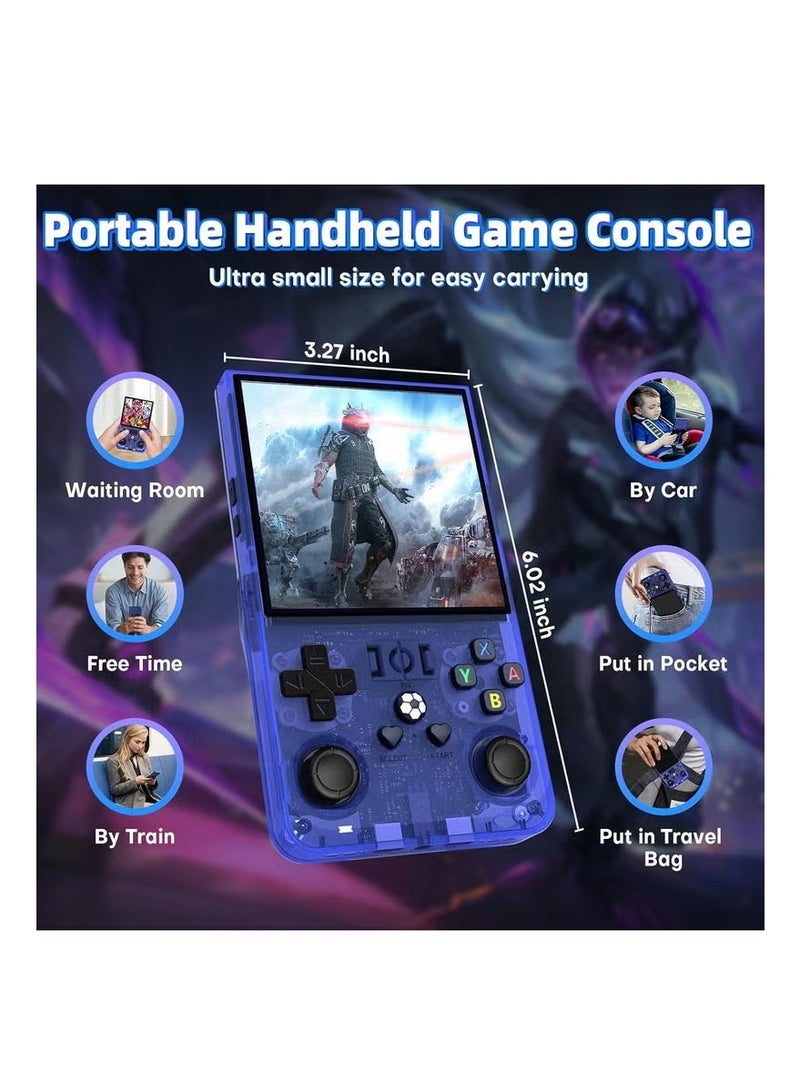 R36MAX Retro Handheld Game Console, 4.0 Inch IPS Screen, 64GB Memory, Portable Arcade Video Gaming Console Gift for Adults, Blue - Image 4