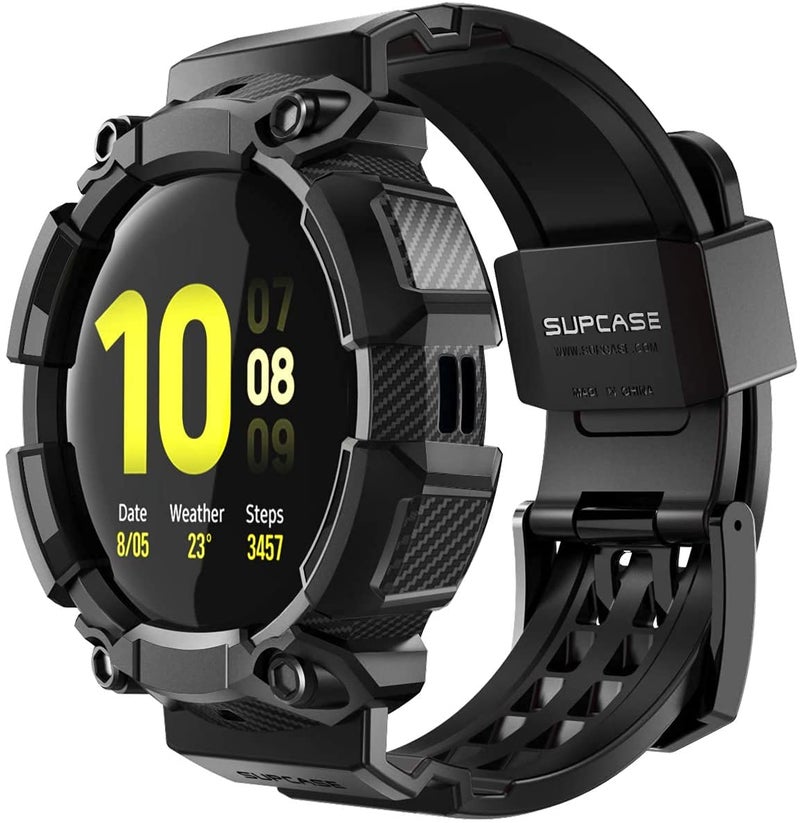 SUPCASE [Unicorn Beetle Pro] Series Case for Galaxy Watch Active 2, Rugged Protective Case with Strap Bands for Galaxy Watch Active 2 [44mm] 2019 Release (Black) - Image 1