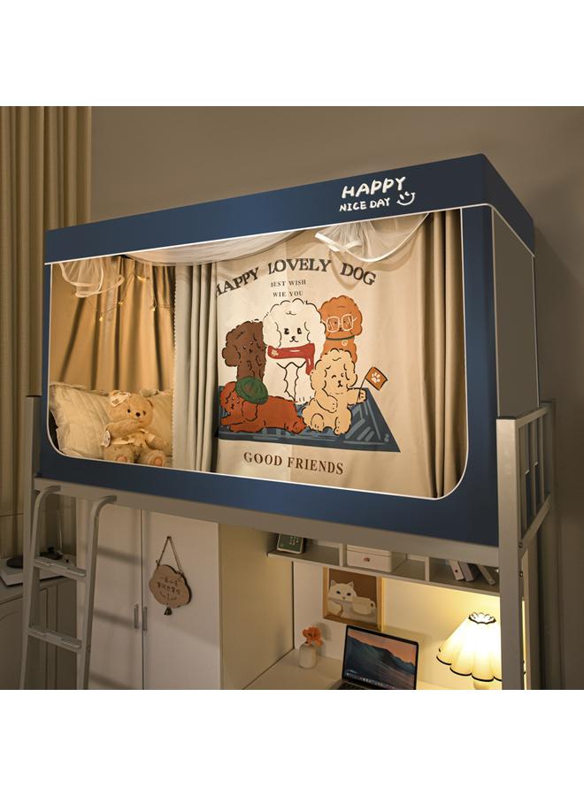Bluejw New Installation-free Strong Shading Student Bed Curtain Mosquito Net Three-door Dormitory Single Upper And Lower Bed Curtain Wholesale - Image 1