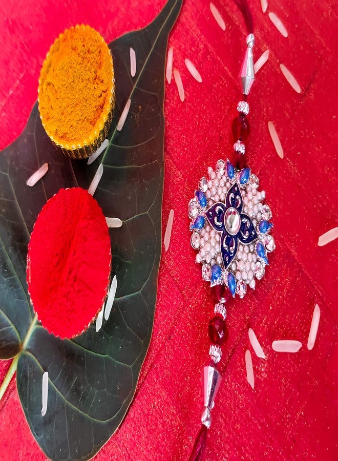 Mahi Combo Set of 3 Rakhi for Brother with Lustrous Meenakari Work Rakhi for Bhaiya, Bhai CO1104276R - Image 4