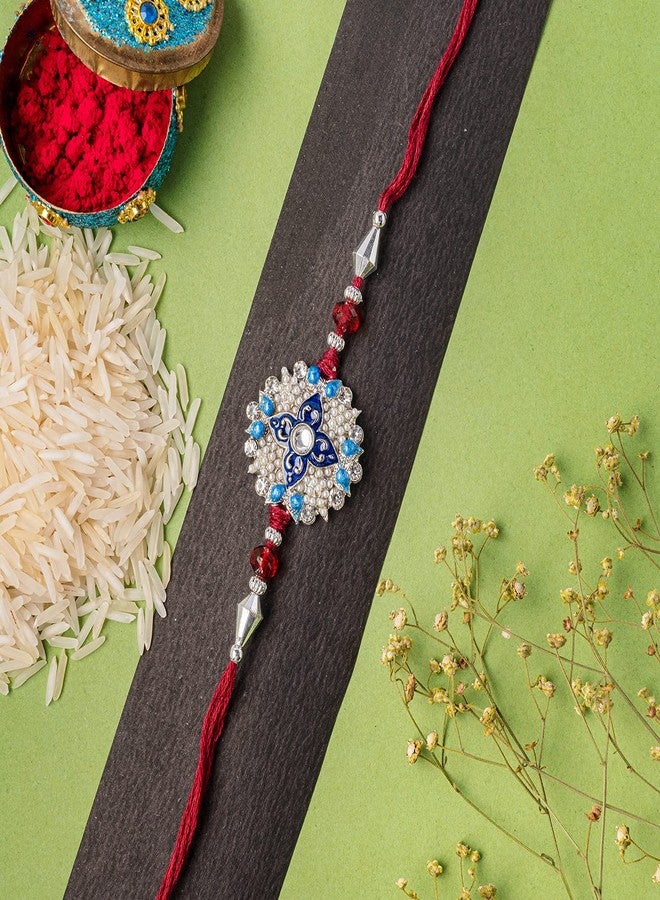 Mahi Combo Set of 3 Rakhi for Brother with Lustrous Meenakari Work Rakhi for Bhaiya, Bhai CO1104276R - Image 5