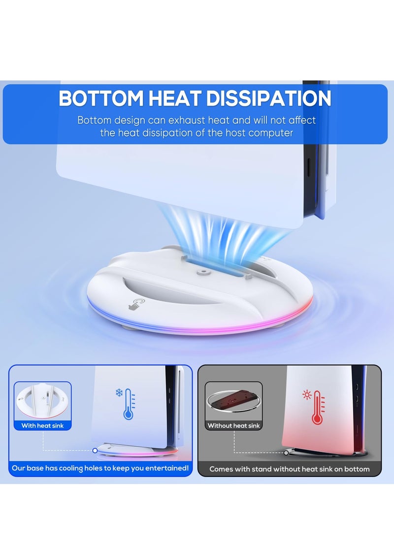 RGB LED Vertical Stand for PS5 Slim - 14 Color Modes & Light Effects, Compatible with PS5 Disc & Digital Editions  - Image 4