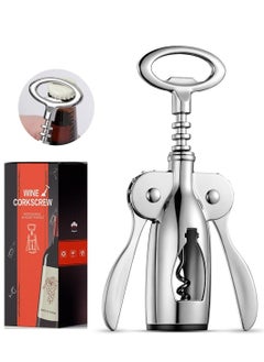 SYOSI Wine Opener, Wine Opener with Multifunctional Bottle Openers, Zinc Alloy Premium Wine Bottle Opener (silver)  - Image 1