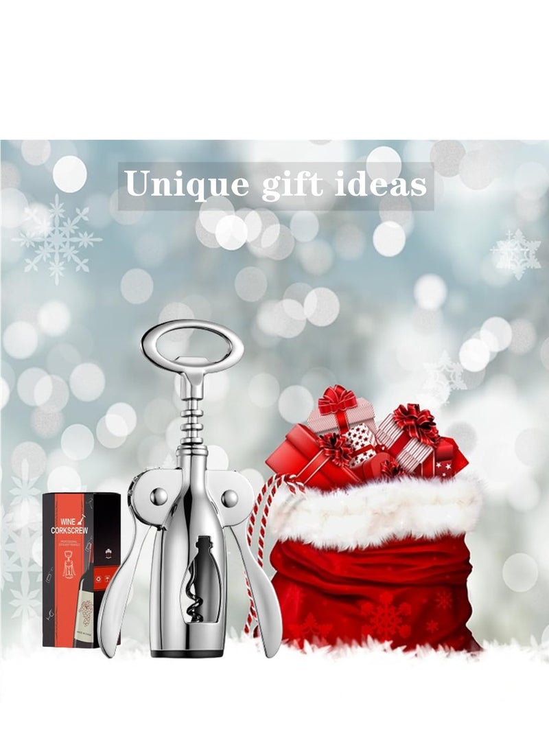 سيوسي فتاحة النبيذ، فتاحة النبيذ مع فتاحات زجاجات متعددة الوظائف، فتاحة زجاجات النبيذ الفاخرة من سبائك الزنك (فضي) - Image 2