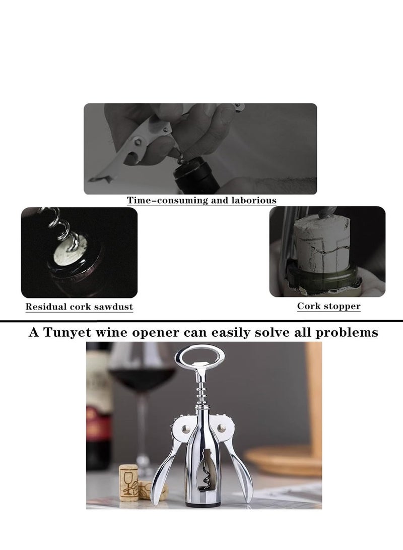 سيوسي فتاحة النبيذ، فتاحة النبيذ مع فتاحات زجاجات متعددة الوظائف، فتاحة زجاجات النبيذ الفاخرة من سبائك الزنك (فضي) - Image 3
