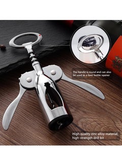 SYOSI Wine Opener, Wine Opener with Multifunctional Bottle Openers, Zinc Alloy Premium Wine Bottle Opener (silver)  - Image 5