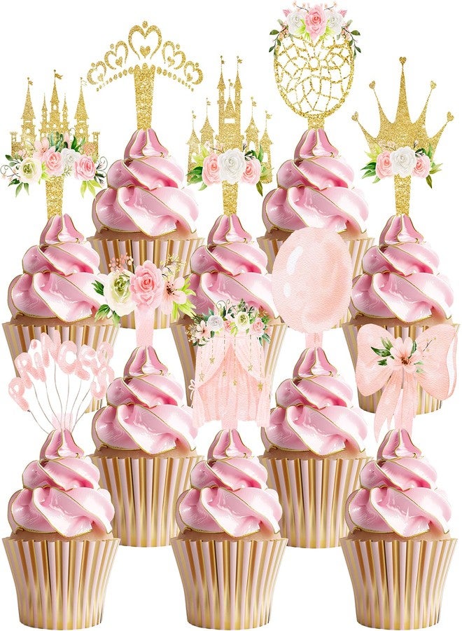 HaPiBiDesign 40 Pcs Princess Cupcake Topper - Image 1