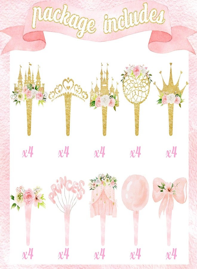 HaPiBiDesign 40 Pcs Princess Cupcake Topper - Image 3