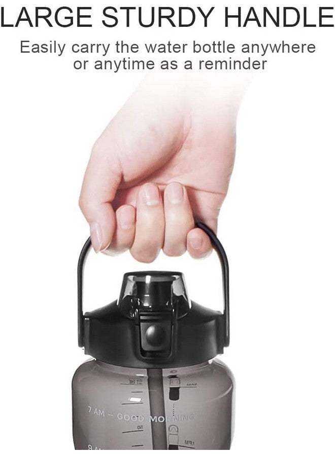 Delzon 2 Liter Leak Proof Drinks Bottle with Filter, BPA Free Plastic Fast Water Flow, Flip Top, Opens with 1-Click (Black Color) - Image 5