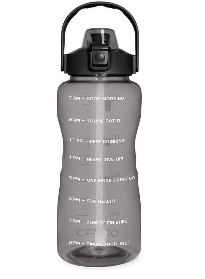 Delzon 2 Liter Leak Proof Drinks Bottle with Filter, BPA Free Plastic Fast Water Flow, Flip Top, Opens with 1-Click (Black Color) - Image 1