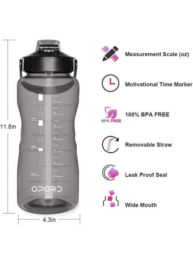 Delzon 2 Liter Leak Proof Drinks Bottle with Filter, BPA Free Plastic Fast Water Flow, Flip Top, Opens with 1-Click (Black Color) - Image 3