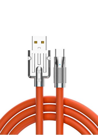 USB Type C Cable Charge Cord 1.5 Meter, 6A Fast Charging Type C Charger 120W，Zinc Alloy Interface Design，Ultra-Durable TPE Flexible Wire，Compatible Android Phone Orange - pzsku/Z060D5E7848B099BEBC33Z/45/_/1673505163/63748ebd-929f-40f8-a05f-0d6433c0a854