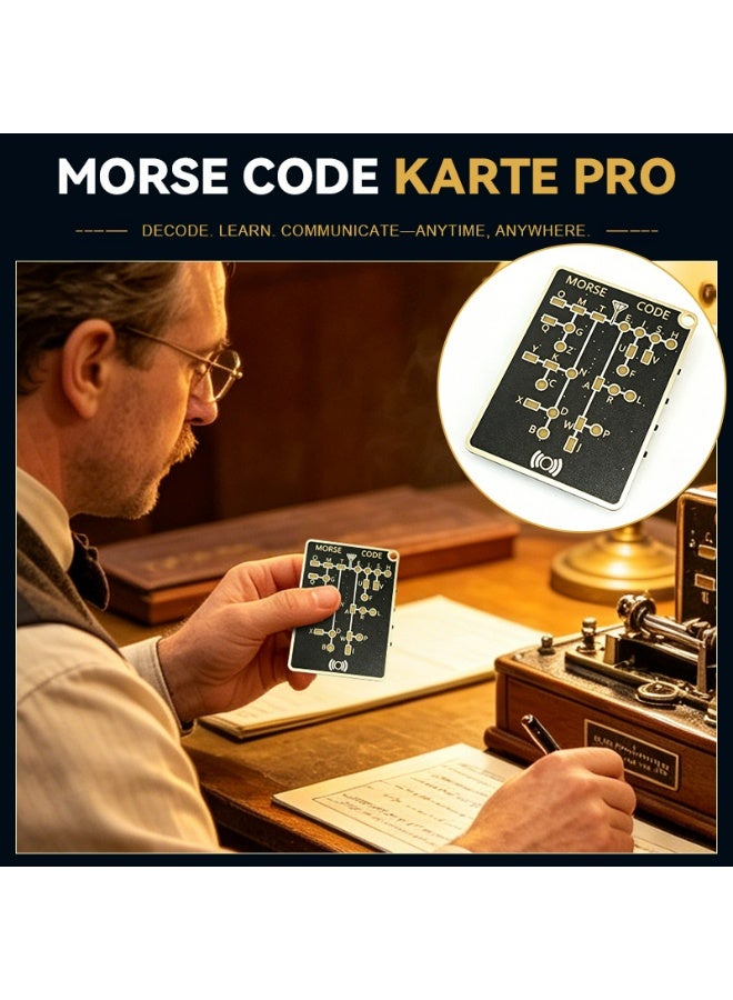 Pocket Morse Code Learning Tool, Interactive LED & Sound Signaling Card, Portable Communication Device for Beginners, Hobbyists & Outdoor Enthusiasts - Image 3