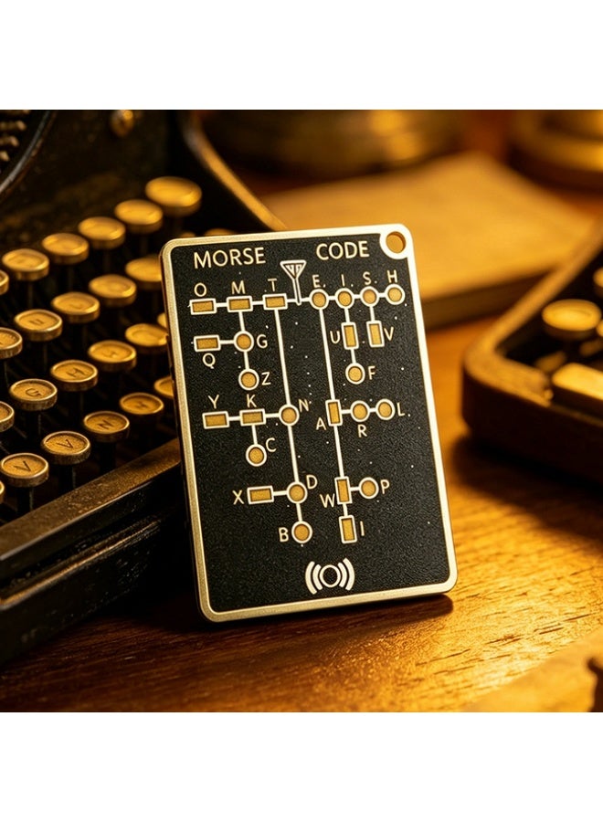 Pocket Morse Code Learning Tool, Interactive LED & Sound Signaling Card, Portable Communication Device for Beginners, Hobbyists & Outdoor Enthusiasts - Image 1